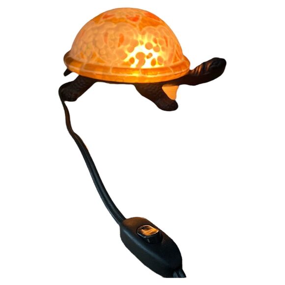 Vintage Turtle Lamp Tiffany Style Stained Glass Accent Night Light - Picture 6 of 9